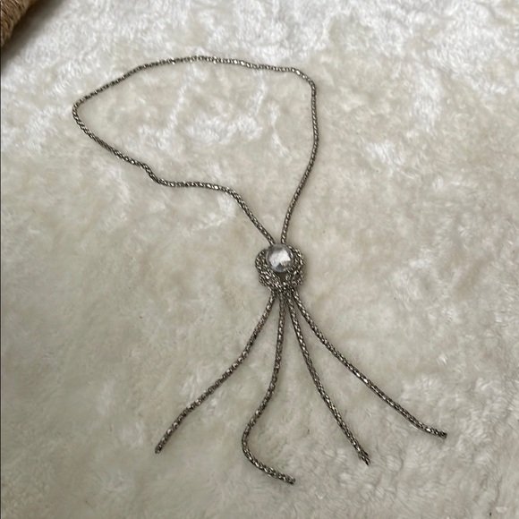 other Jewelry - Silver Tassel Necklace with Fringe Pendant